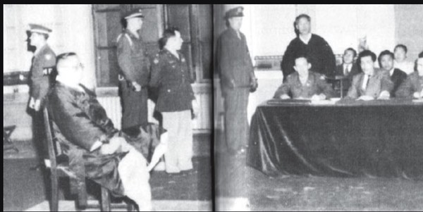 1948년3월12일 백범 김구가 미군정청 법정에서 열린 설산 장덕수 암살사건과 관련, 증인으로 나와 증언을 하고 있다[사진=국가기록원제공]