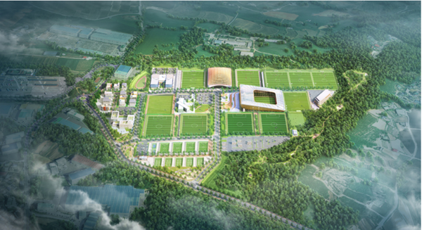 충남 천안시 서북구에 오는 2025년 완공 예정인 대한민국축구종합센터 도시개발사업 조감도 [사진= 천안시 제공].png
