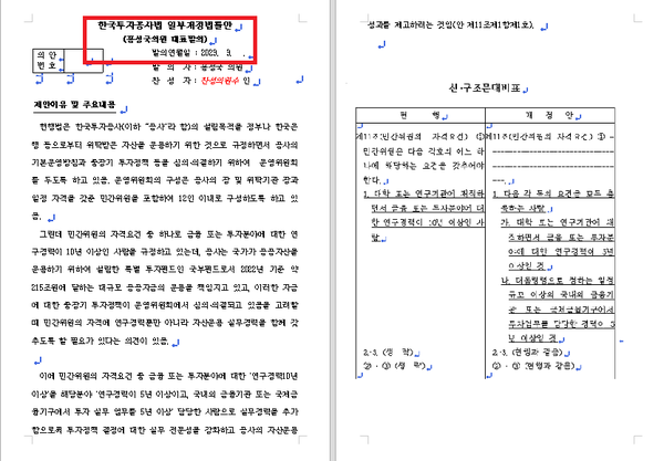 홍성국 더불어민주당 국회의원(세종갑구)이 10일 발의한 한국투자공사법  일부개정안내용[ 사진= 홍성국의원실제공].png