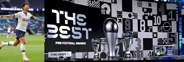 한국국가대표의 주축인 손흥민(토트넘 홋스퍼·28)이 18일 새벽 FIFA(국제축구연맹) '푸스카스상'을 수상했다.[사진=본지db.국제축구연맹제공]